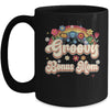 Groovy Bonus Mom Retro Hippie Peace Sign Floral Mothers Day Mug | teecentury
