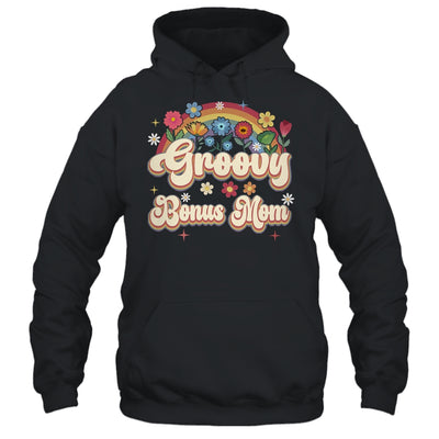 Groovy Bonus Mom Retro Hippie Peace Sign Floral Mothers Day Shirt & Tank Top | teecentury