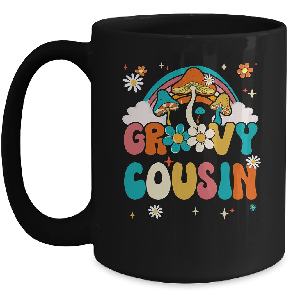 Groovy Cousin Birthday Party Theme Decorations Rainbow Family Mug | teecentury