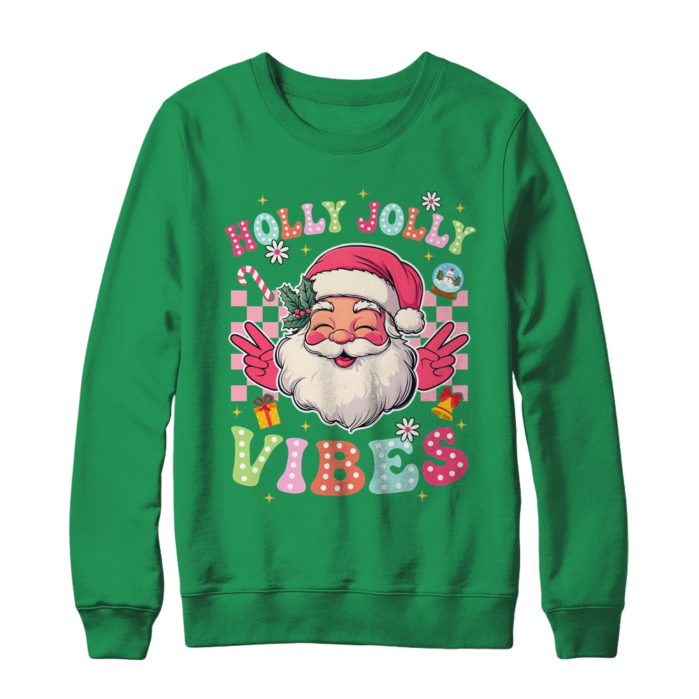 Groovy Cute Santa Claus Christmas Vibes Xmas Girls Womens Shirt & Sweatshirt | teecentury