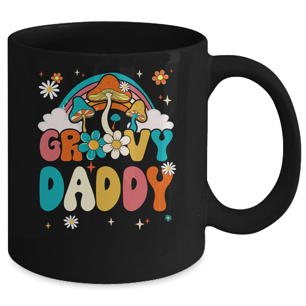 Groovy Daddy Birthday Party Theme Decorations Rainbow Family Mug | teecentury