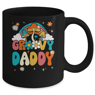 Groovy Daddy Birthday Party Theme Decorations Rainbow Family Mug | teecentury