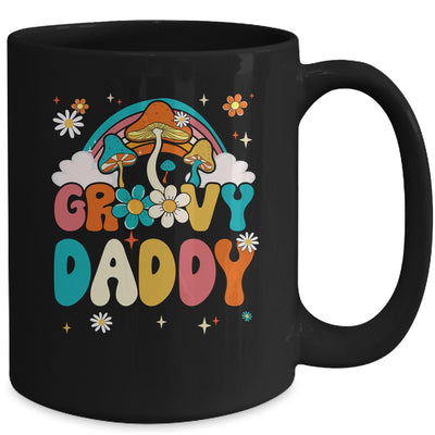 Groovy Daddy Birthday Party Theme Decorations Rainbow Family Mug | teecentury