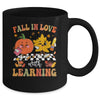 Groovy Fall In Love With Learning Pumpkin Autumn Teacher Mug | teecentury