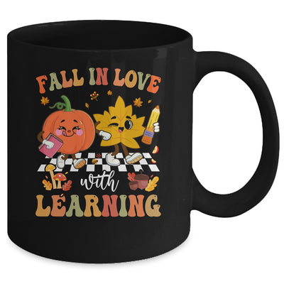 Groovy Fall In Love With Learning Pumpkin Autumn Teacher Mug | teecentury