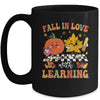 Groovy Fall In Love With Learning Pumpkin Autumn Teacher Mug | teecentury