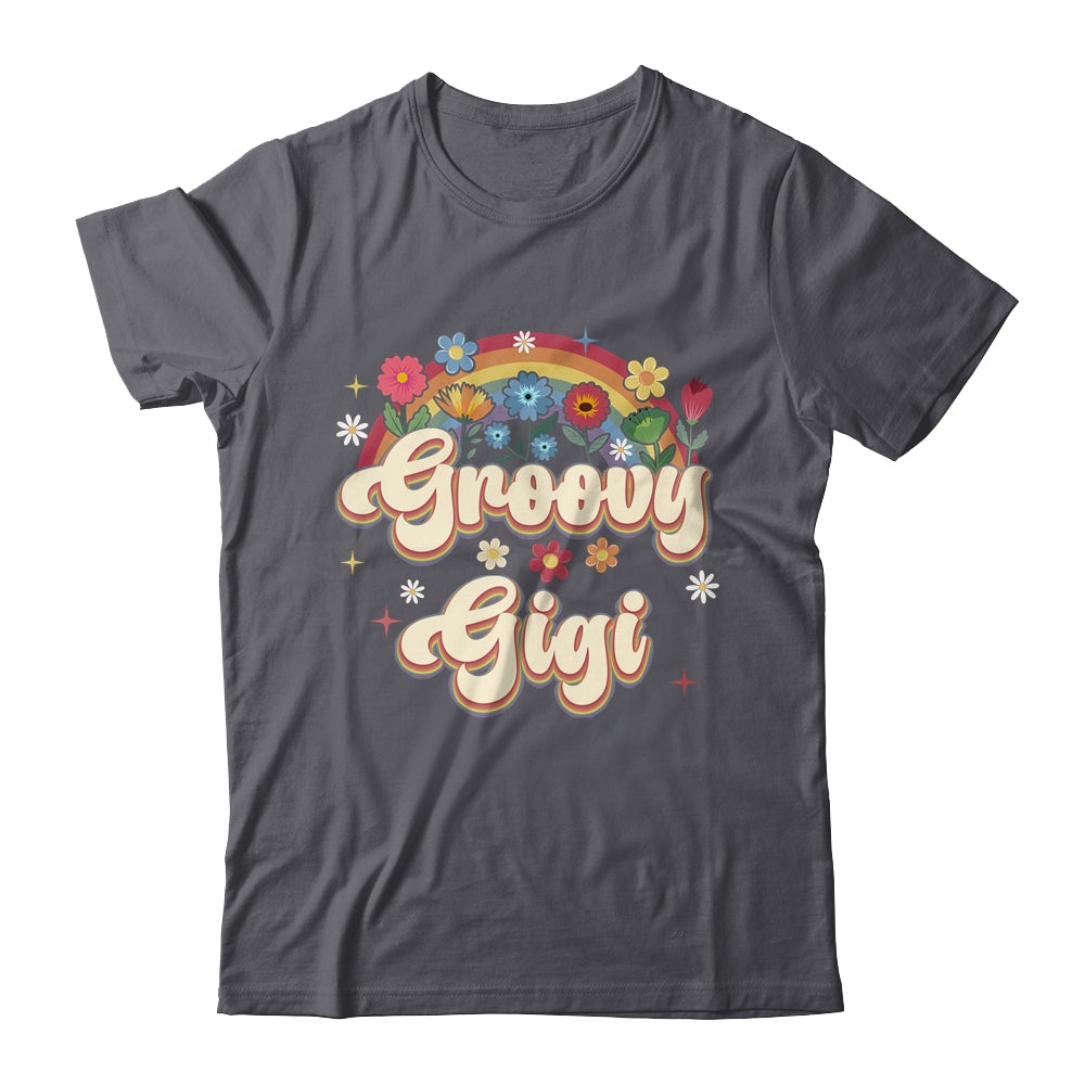 Groovy Gigi Retro Hippie Peace Sign Floral Mothers Day Shirt & Tank Top | teecentury