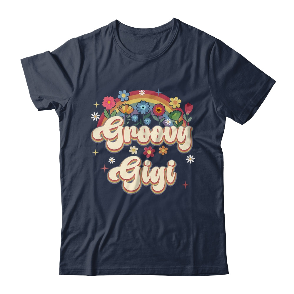 Groovy Gigi Retro Hippie Peace Sign Floral Mothers Day Shirt & Tank Top | teecentury