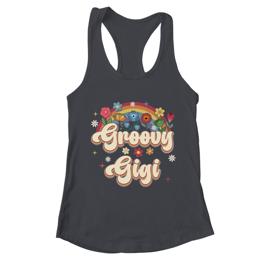 Groovy Gigi Retro Hippie Peace Sign Floral Mothers Day Shirt & Tank Top | teecentury