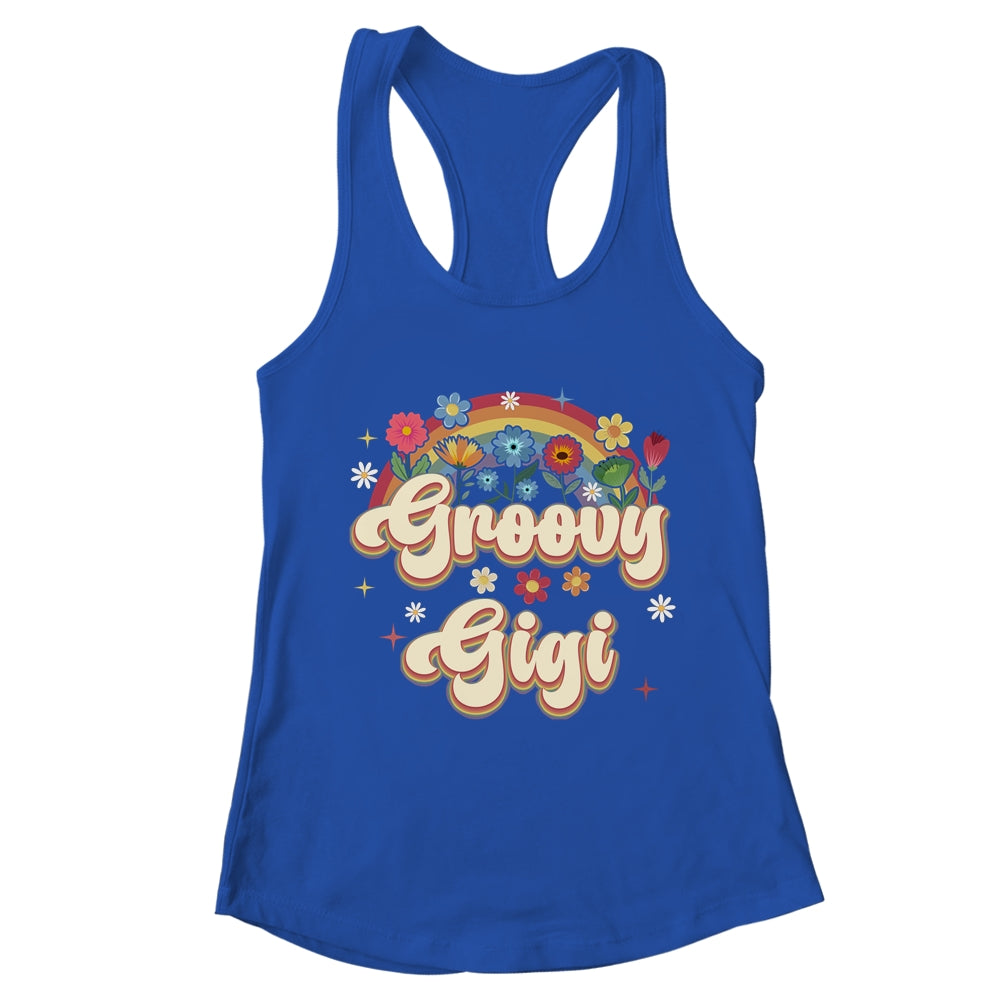 Groovy Gigi Retro Hippie Peace Sign Floral Mothers Day Shirt & Tank Top | teecentury