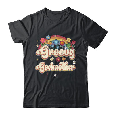 Groovy Godmother Retro Hippie Peace Sign Floral Mothers Day Shirt & Tank Top | teecentury