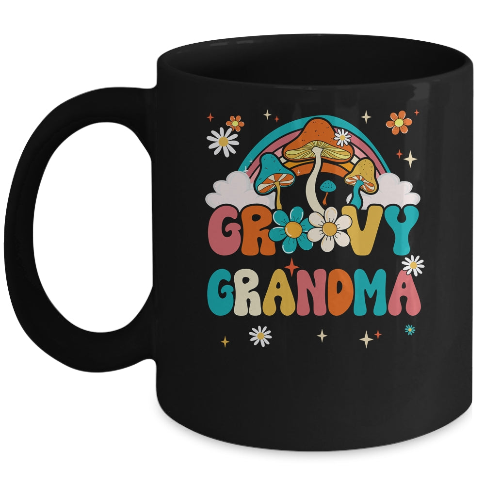 Groovy Grandma Birthday Party Theme Decorations Rainbow Mug | teecentury