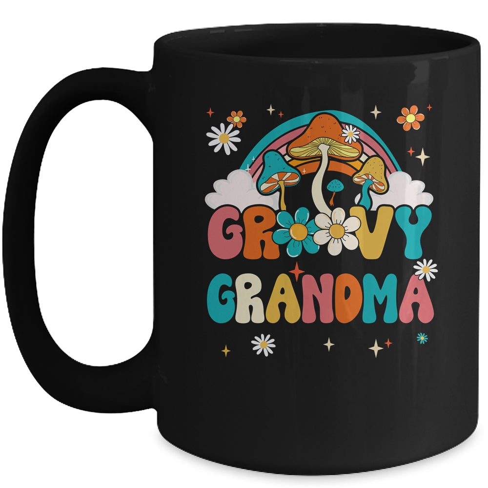 Groovy Grandma Birthday Party Theme Decorations Rainbow Mug | teecentury