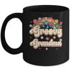 Groovy Grandma Retro Hippie Peace Sign Floral Mothers Day Mug | teecentury