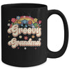 Groovy Grandma Retro Hippie Peace Sign Floral Mothers Day Mug | teecentury