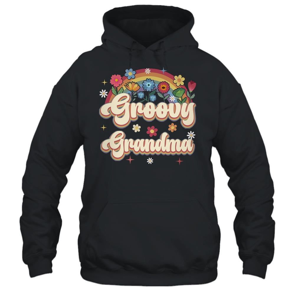 Groovy Grandma Retro Hippie Peace Sign Floral Mothers Day Shirt & Tank Top | teecentury