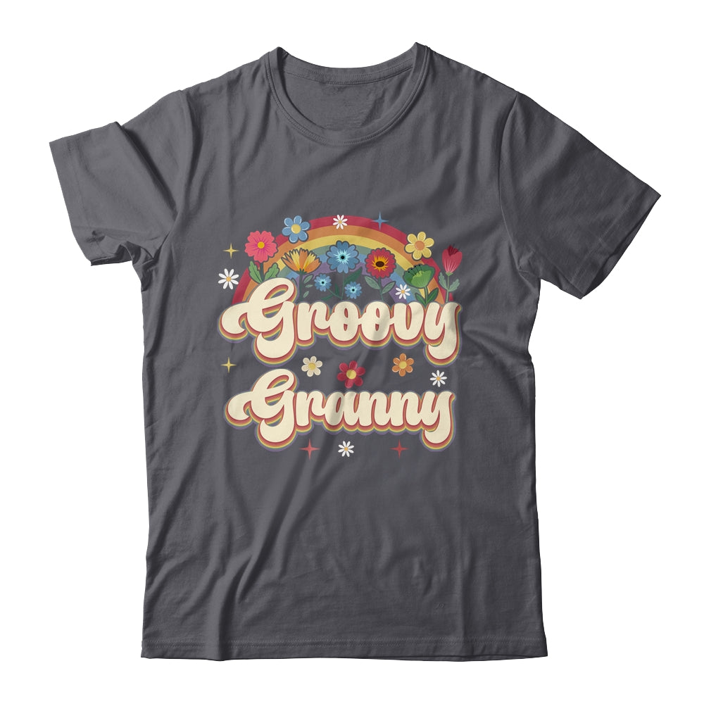 Groovy Granny Retro Hippie Peace Sign Floral Mothers Day Shirt & Tank Top | teecentury