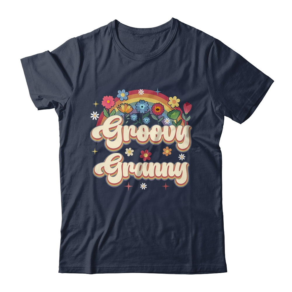 Groovy Granny Retro Hippie Peace Sign Floral Mothers Day Shirt & Tank Top | teecentury