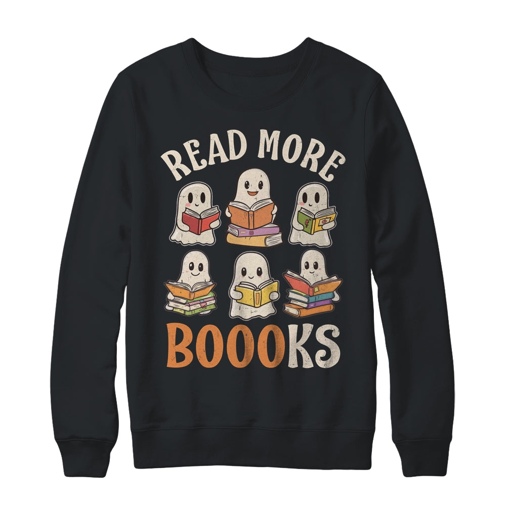 Groovy Halloween Ghost Read More Boooooks Librarian Teacher Shirt & Sweatshirt | teecentury