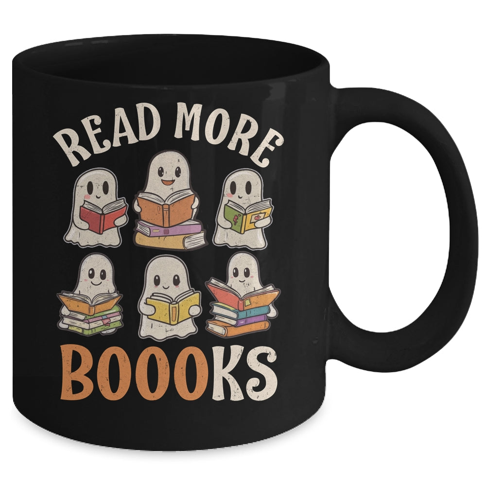 Groovy Halloween Ghost Read More Boooooks Librarian Teacher Mug | teecentury