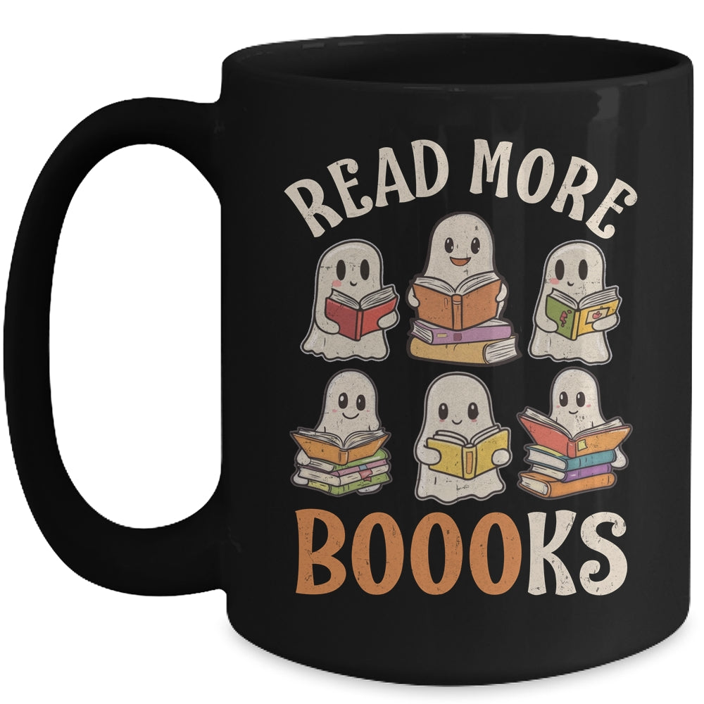 Groovy Halloween Ghost Read More Boooooks Librarian Teacher Mug | teecentury