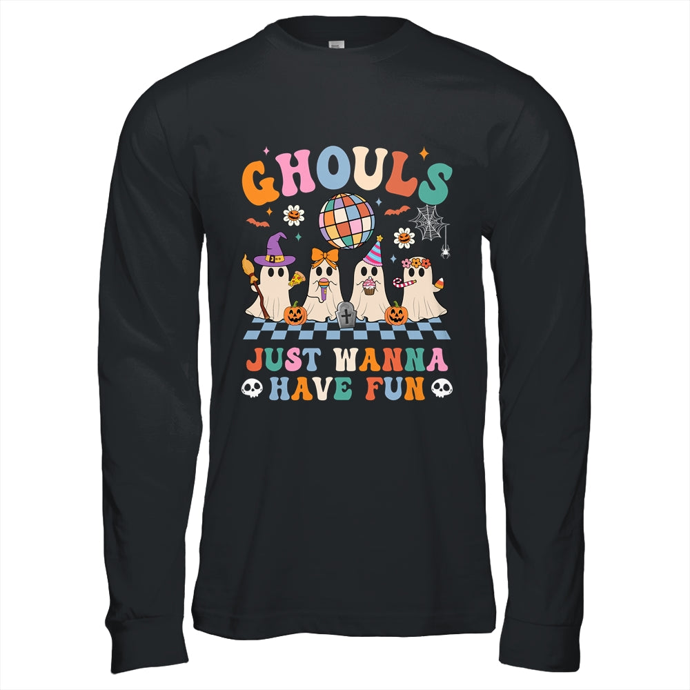 Groovy Halloween Ghouls Just Wanna Have Fun Dancing Ghost Shirt & Hoodie | teecentury