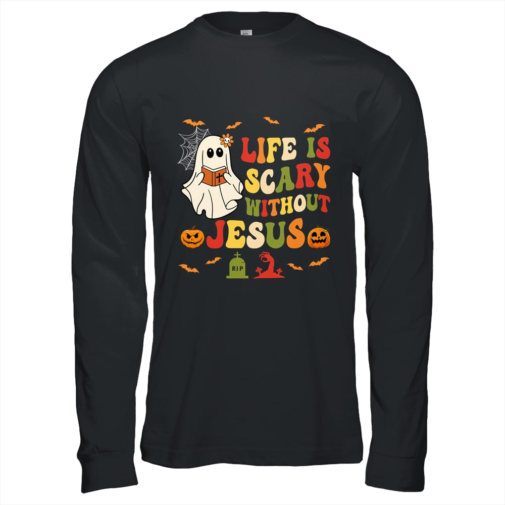 Groovy Halloween Life Is Scary Without Jesus Christian Lover Shirt & Hoodie | teecentury