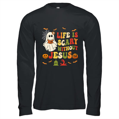 Groovy Halloween Life Is Scary Without Jesus Christian Lover Shirt & Hoodie | teecentury