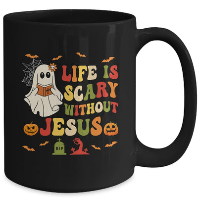 Groovy Halloween Life Is Scary Without Jesus Christian Lover Mug | teecentury