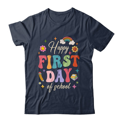 Groovy Happy First Day Of School Back To School Teacher Kids Shirt & Hoodie | teecentury