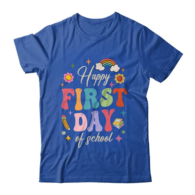 Groovy Happy First Day Of School Back To School Teacher Kids Shirt & Hoodie | teecentury