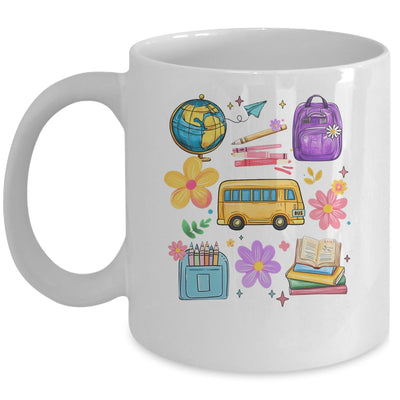 Groovy Happy First Day Of School Teacher Kids Back To School Mug | teecentury