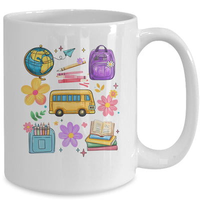 Groovy Happy First Day Of School Teacher Kids Back To School Mug | teecentury
