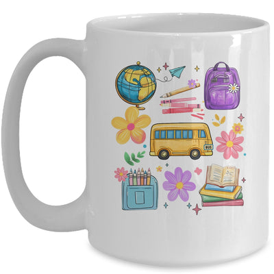Groovy Happy First Day Of School Teacher Kids Back To School Mug | teecentury
