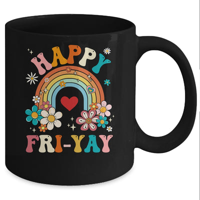 Groovy Happy Fri-Yay Friday Lovers Fun Teacher Mug | teecentury