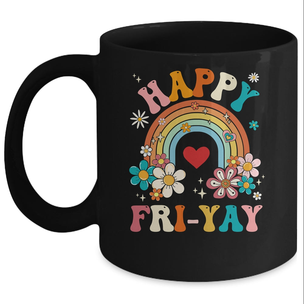 Groovy Happy Fri-Yay Friday Lovers Fun Teacher Mug | teecentury