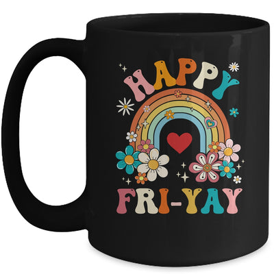 Groovy Happy Fri-Yay Friday Lovers Fun Teacher Mug | teecentury
