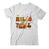 Groovy Hello Fall Autumn Maple Leaves Pumpkin Leopard Women Shirt & Sweatshirt | teecentury