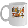 Groovy Hello Fall Autumn Maple Leaves Pumpkin Leopard Women Mug | teecentury