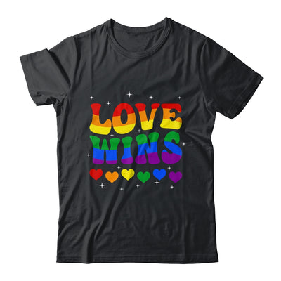 Groovy Love Wins Rainbow Pride Flag Colors LGBT Gay Shirt & Tank Top | teecentury