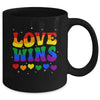 Groovy Love Wins Rainbow Pride Flag Colors LGBT Gay Mug | teecentury