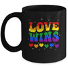 Groovy Love Wins Rainbow Pride Flag Colors LGBT Gay Mug | teecentury