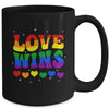 Groovy Love Wins Rainbow Pride Flag Colors LGBT Gay Mug | teecentury