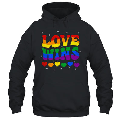 Groovy Love Wins Rainbow Pride Flag Colors LGBT Gay Shirt & Tank Top | teecentury