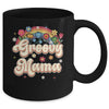 Groovy Mama Retro Hippie Peace Sign Floral Mothers Day Mug | teecentury