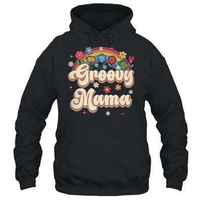 Groovy Mama Retro Hippie Peace Sign Floral Mothers Day Shirt & Tank Top | teecentury