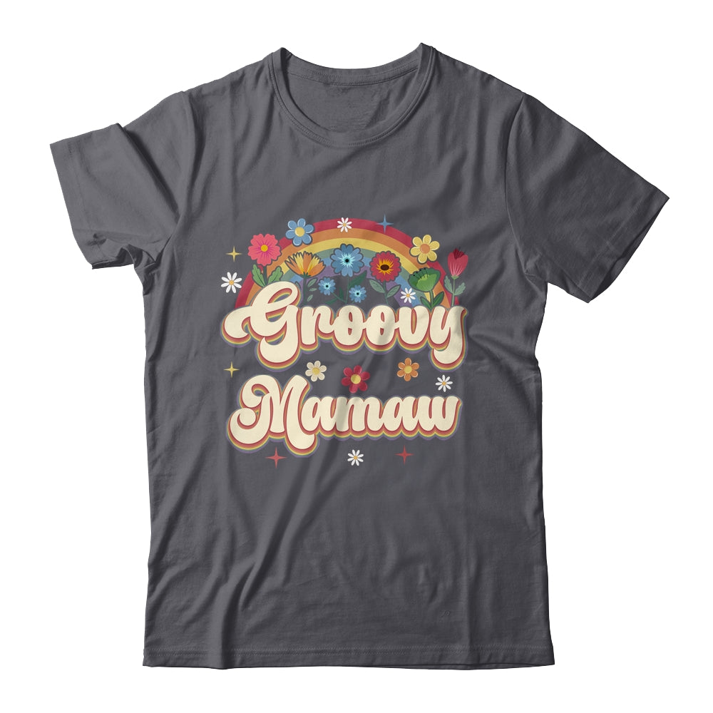 Groovy Mamaw Retro Hippie Peace Sign Floral Mothers Day Shirt & Tank Top | teecentury
