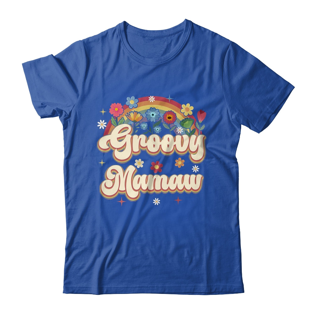 Groovy Mamaw Retro Hippie Peace Sign Floral Mothers Day Shirt & Tank Top | teecentury