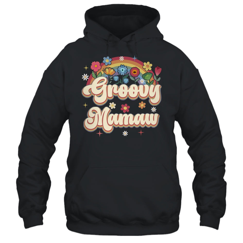 Groovy Mamaw Retro Hippie Peace Sign Floral Mothers Day Shirt & Tank Top | teecentury