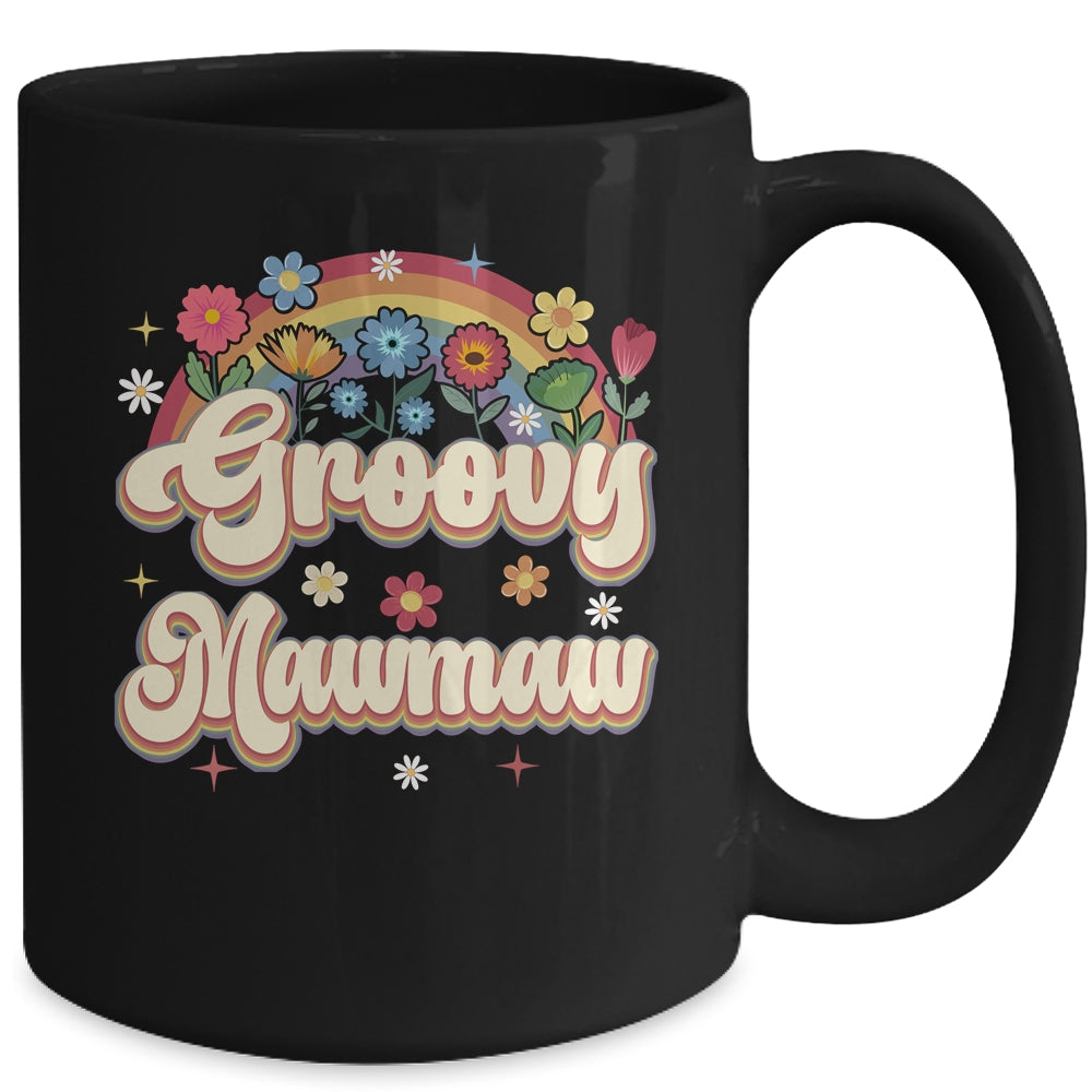 Groovy Mawmaw Retro Hippie Peace Sign Floral Mothers Day Mug | teecentury